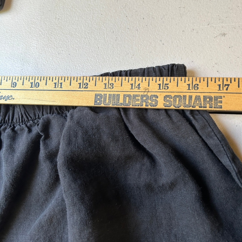 Bryn Walker Linen Barrel Leg Cargo Pants 1X Black Elastic Waist Lagenlook - Picture 6 of 8